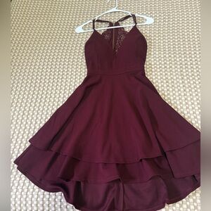Maroon colored short dresss